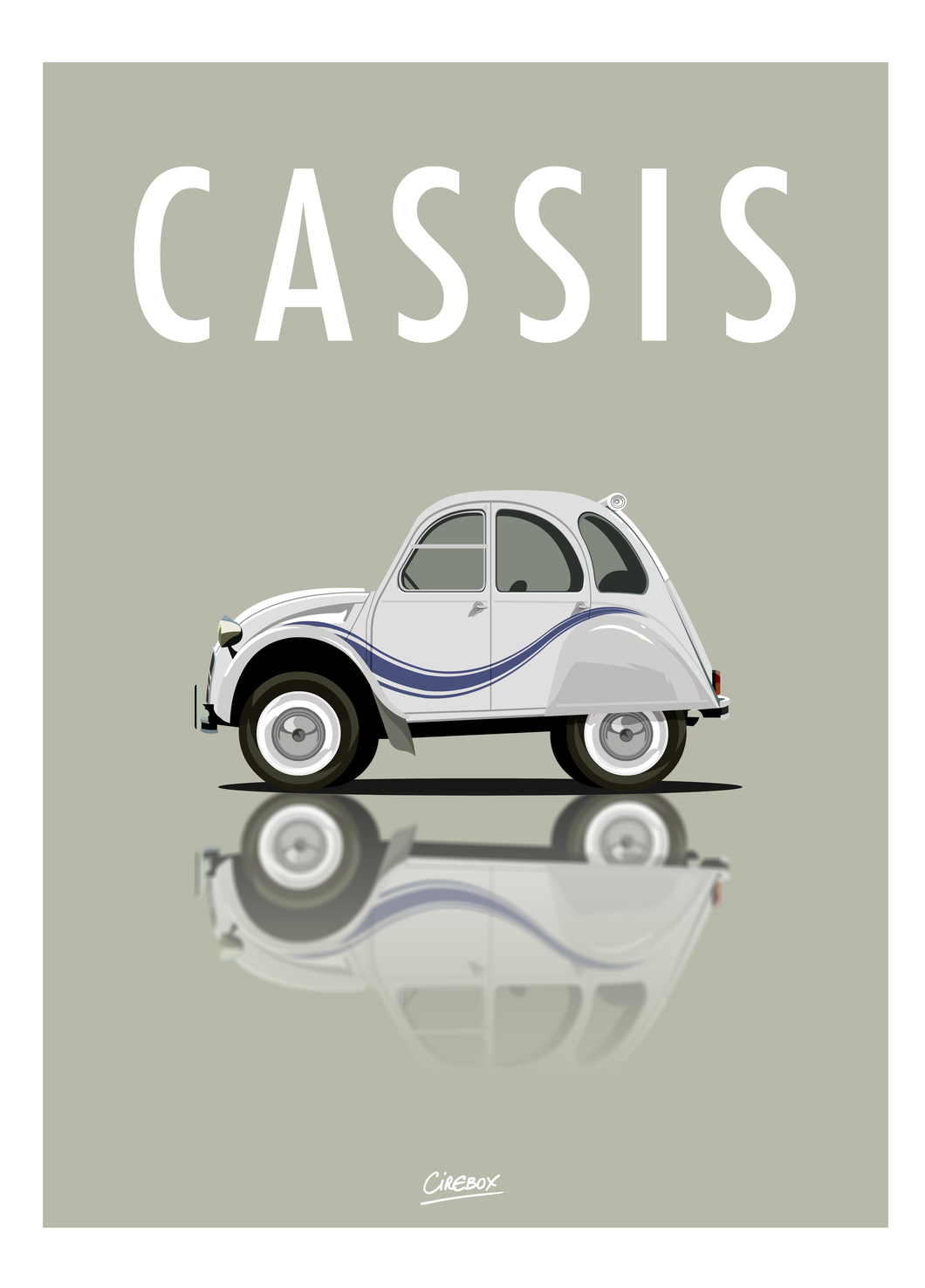 Affiche ICONIC voiture  CITROEN 2CV France 3 CASSIS